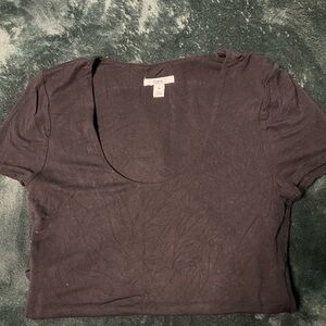 Bar III Women's Black Short Sleeve Bodysuit